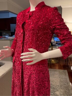 Jayley Pink Velvet Sequin Trench Coat